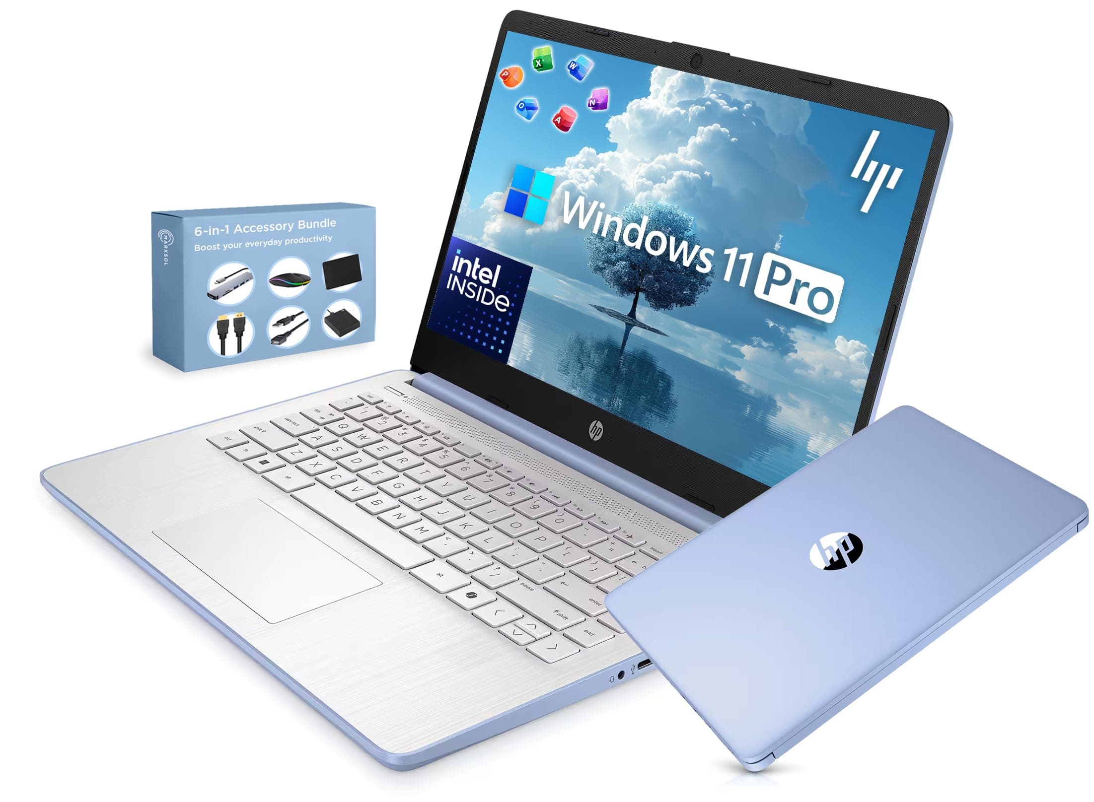 14” Ultra Light Thin Laptop Computer 2026 Premium, MS Office, Copilot AI, 4-Core Intel CP…