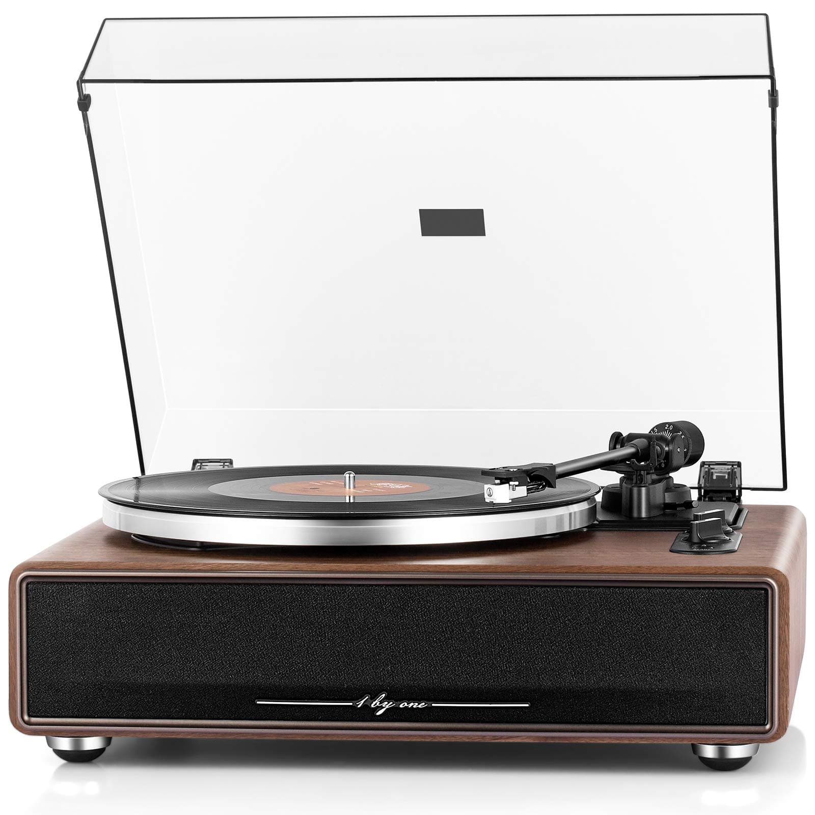 1 BY ONE High Fidelity Belt Drive Turntable with Built-in Speakers