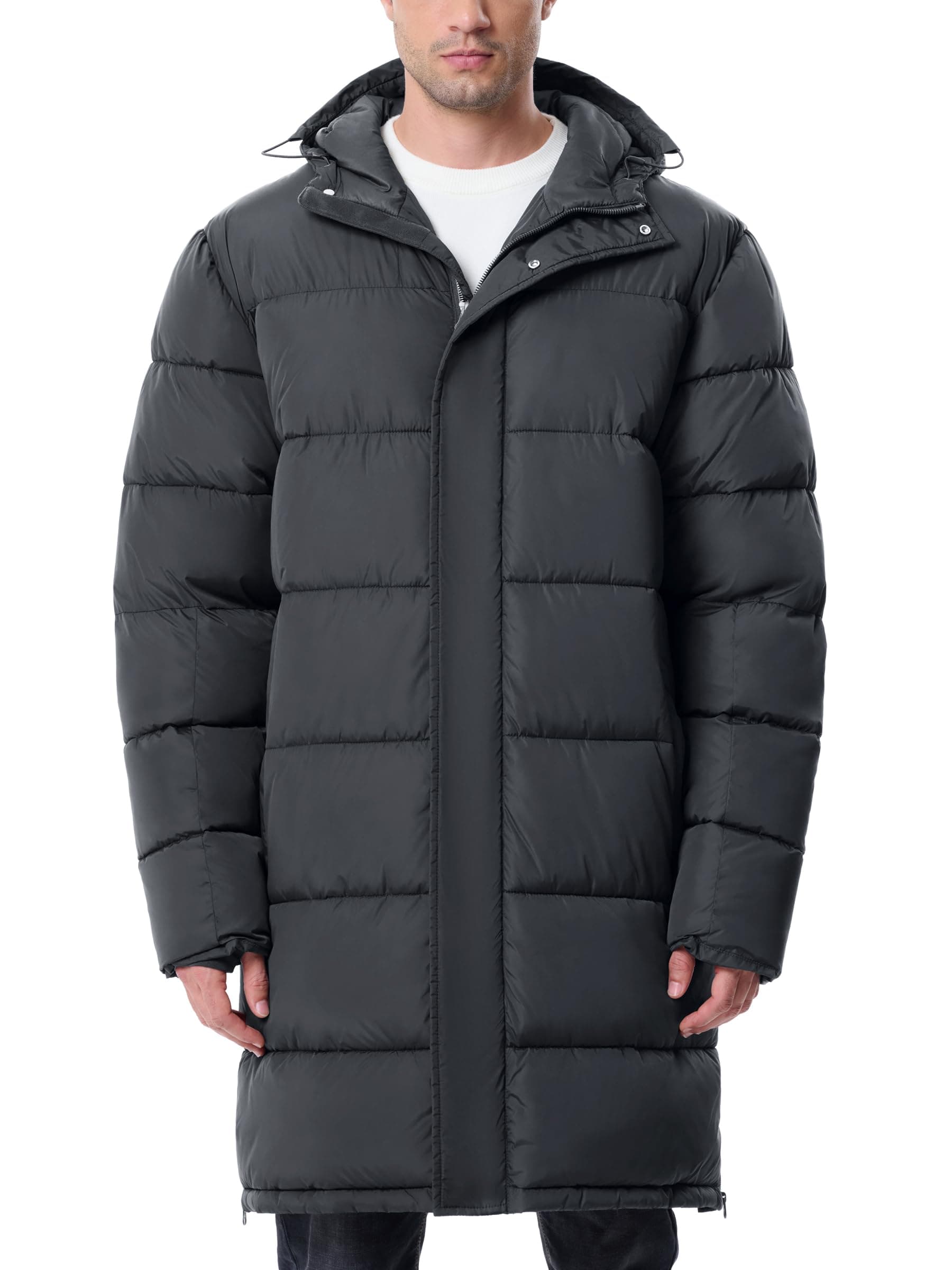 Mens Long Winter Coats Lightweight Puffer Jacket Warm Insulated Waterproof Winter Jacket…