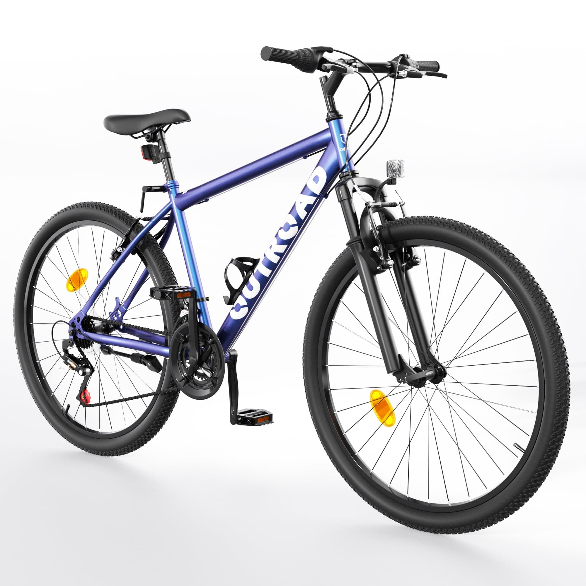 26" Mountain Bike, 7-Speed Lightweight High-Carbon Steel Frame, V Brakes & Front Suspensi…