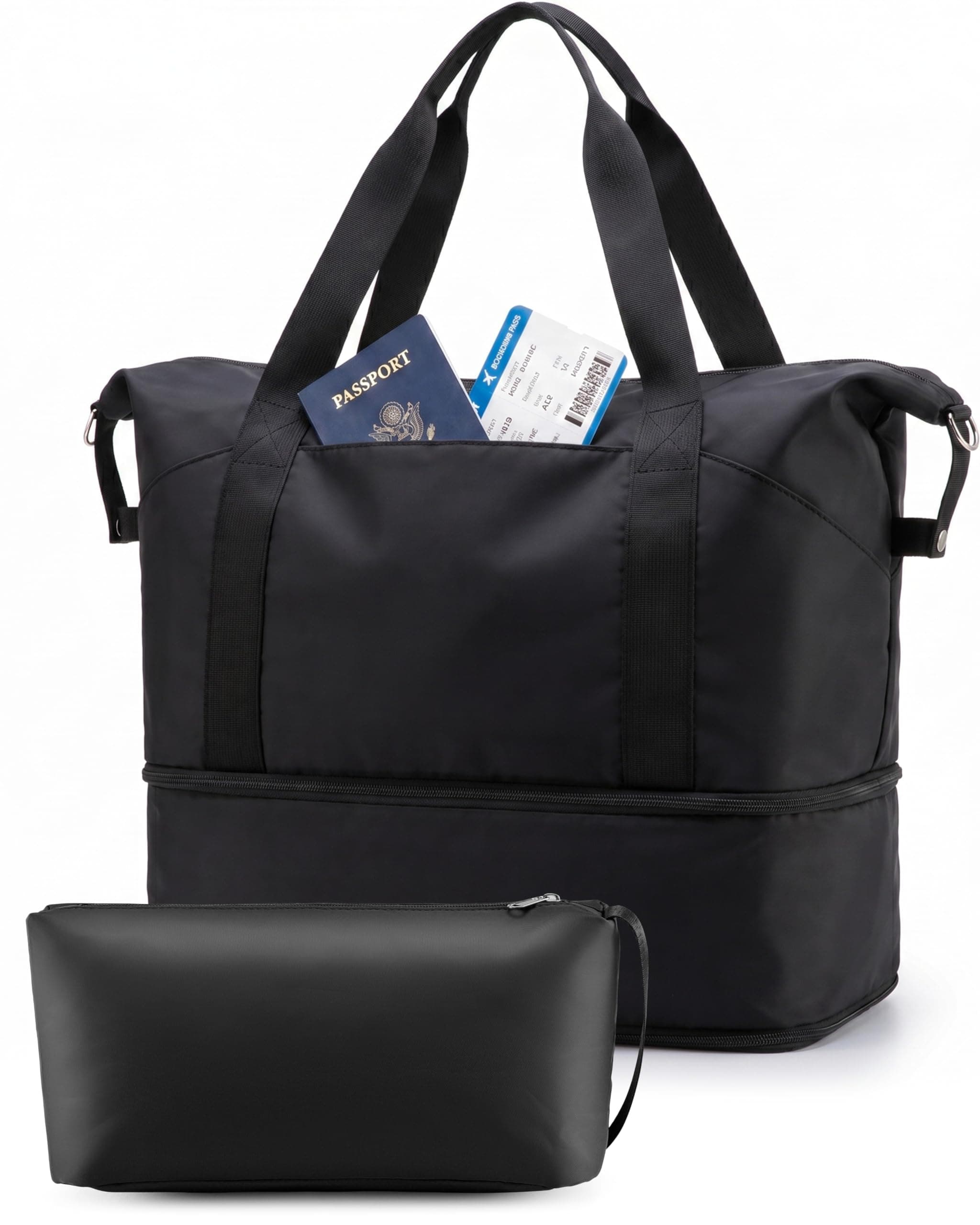 Travel Duffel Bags, Expandable Weekender Carry On Bag, Overnight Tote Bag with Toiletry B…