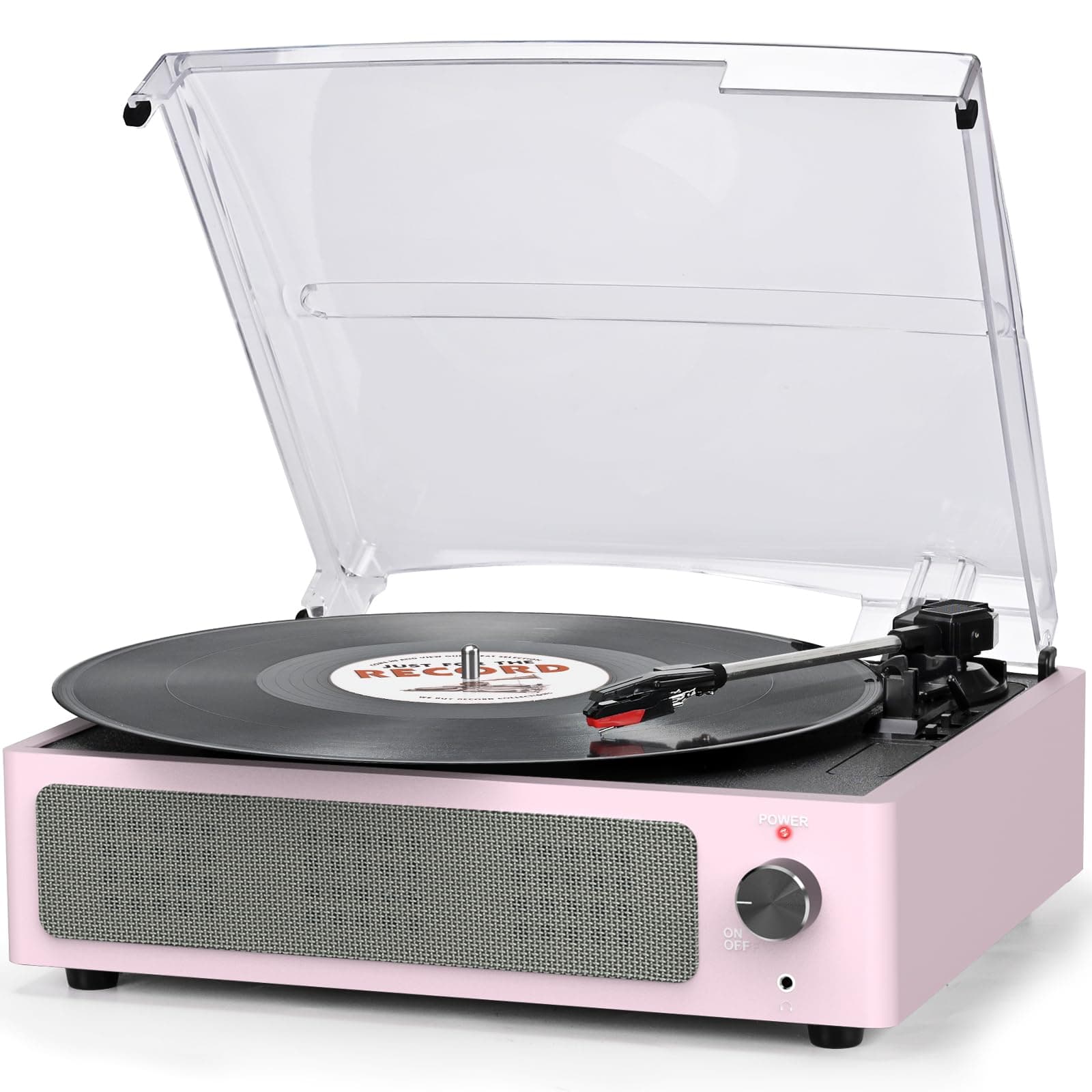 Seasonlife® Vinyl Record Player with Speakers Turntable for Vinyl,Pale Pink | All-in-one…