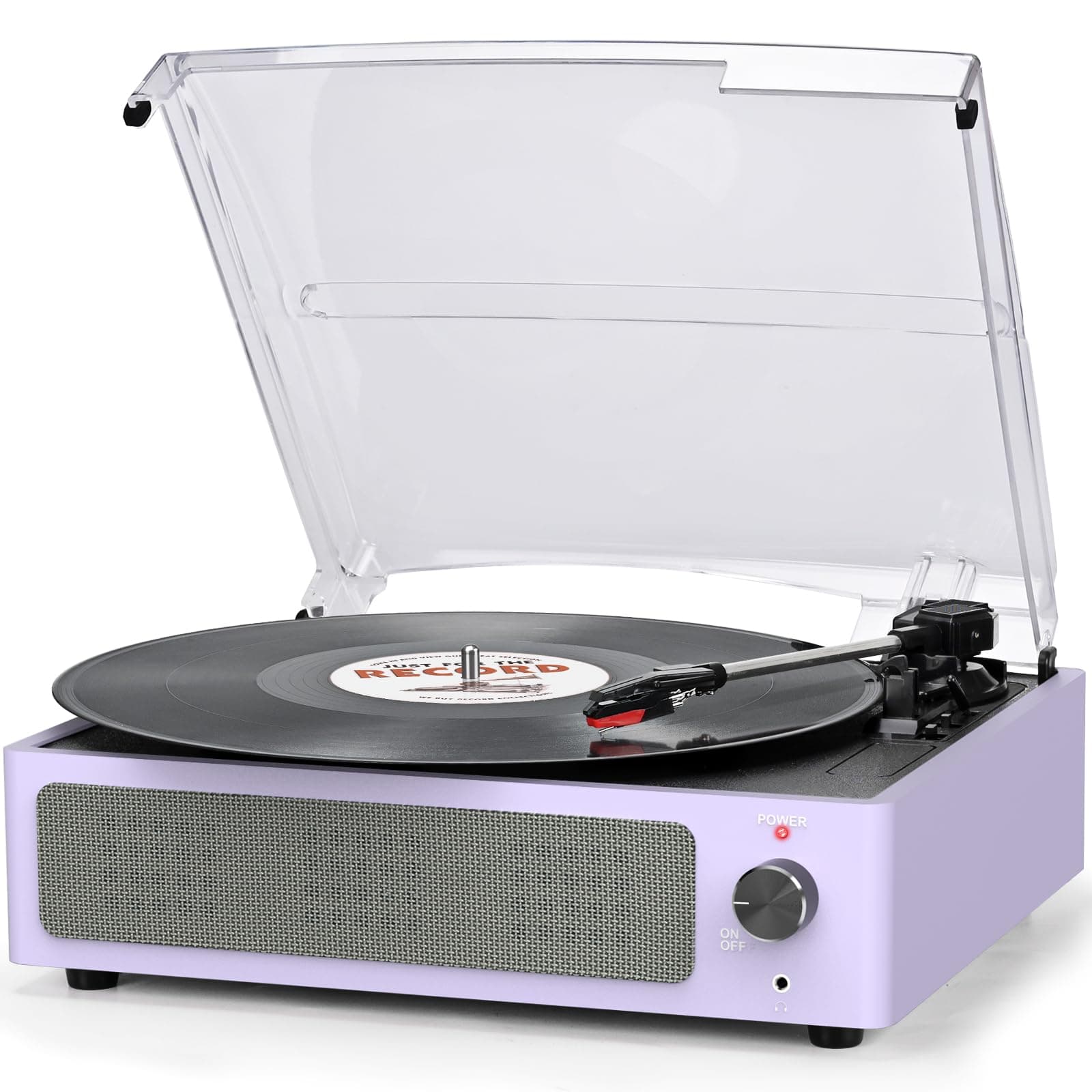 Seasonlife® Record Player for Vinyl Turntable with Speakers,Pale Purple | All-in-one Begi…