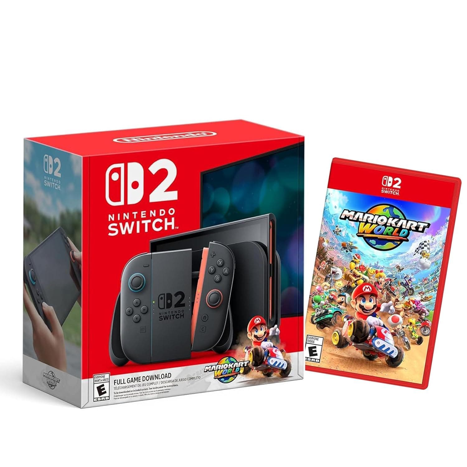 Switch 2 + Mario Kart World Bundle with Bonus HDMI Cable & Screen Cleaning Cloth