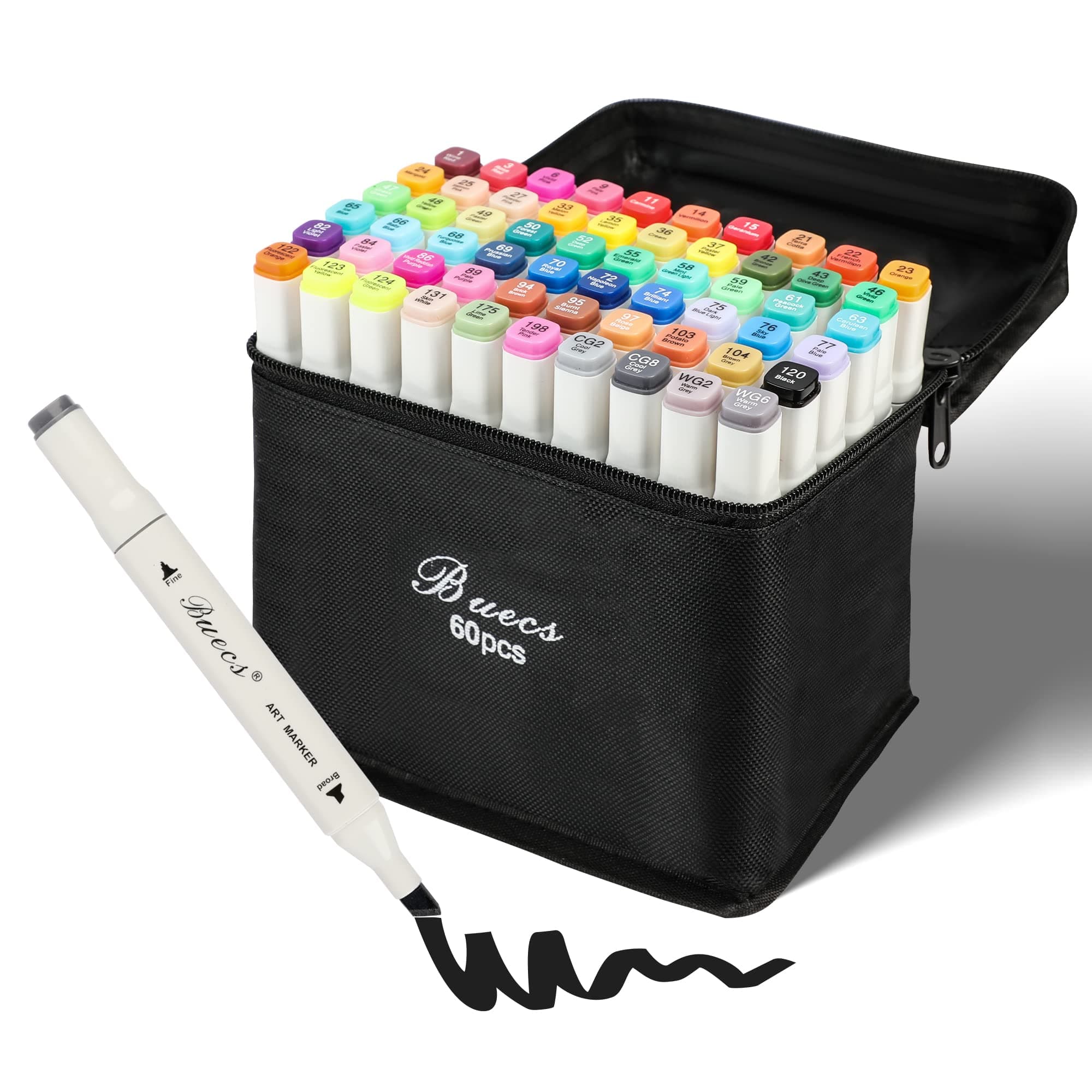 Alcohol Markers: Double Tipped Art Marker, 60 Count, suitable for Adults Artists Painting…