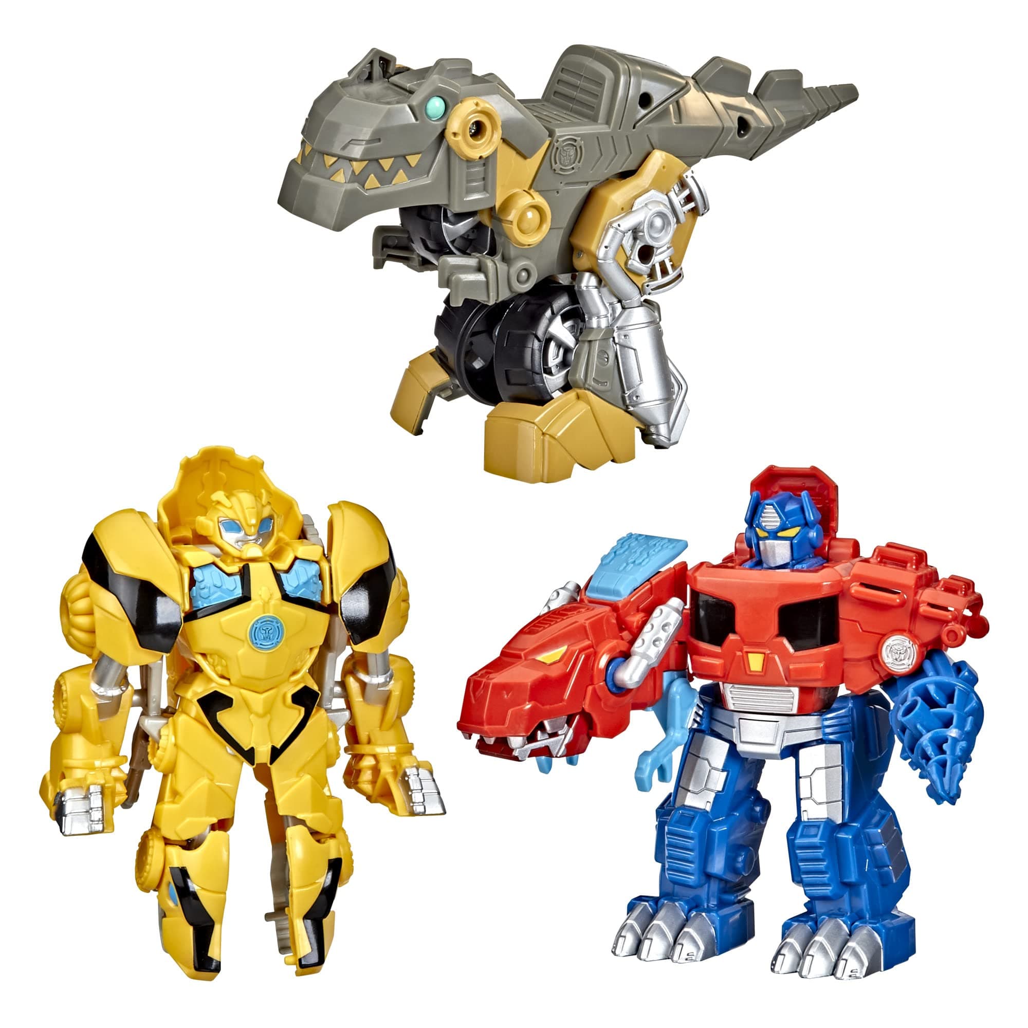 Transformers Playskool Primal Team-Up 3-Pack with Optimus Prime,Bumblebee, and Grimlock C…