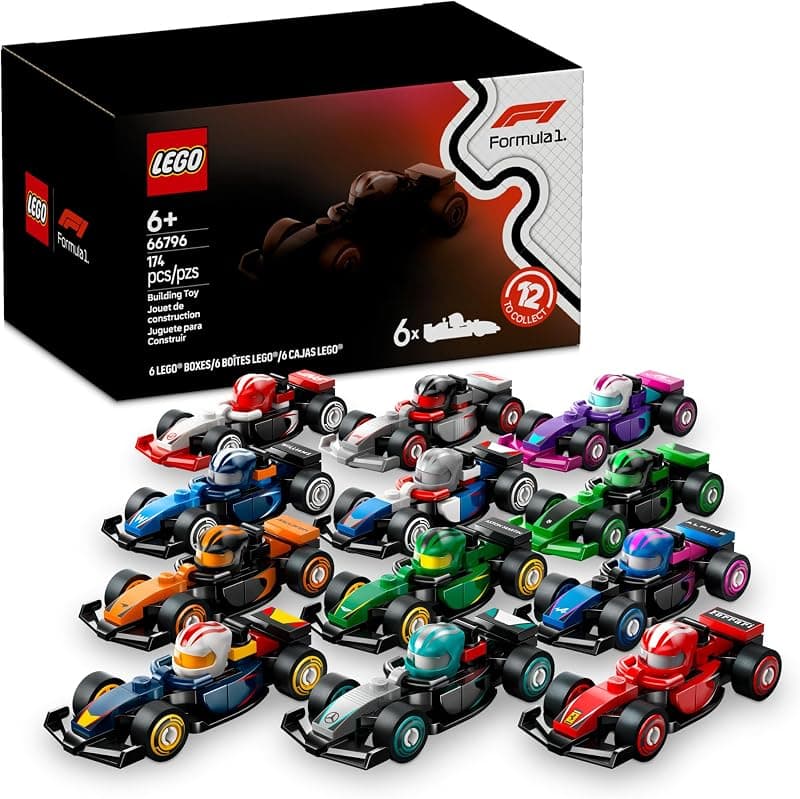 F1 Collectible Race Cars, 6 Pack - Building Set for Boys & Girls, Ages 6+ - Birthday Part…