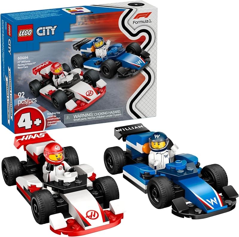 City F1 Williams Racing & Haas F1 Race Car Toys - Car Building Toy Set for Kids, Boys and…