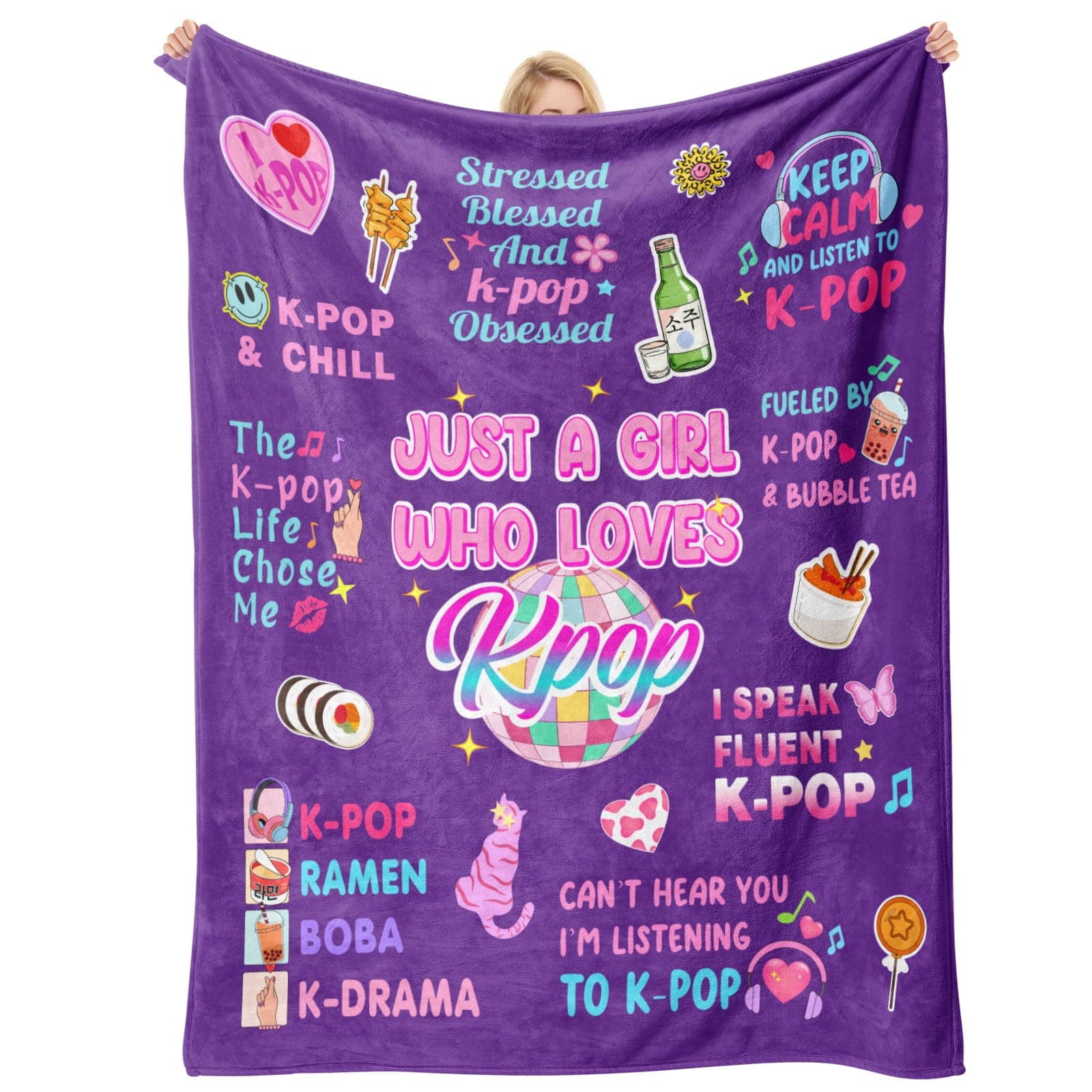 Gifttweave Kpop Merch, Kpop Gifts Blanket 60"x50" for Girls/Women, | KPop Birthday Decora…