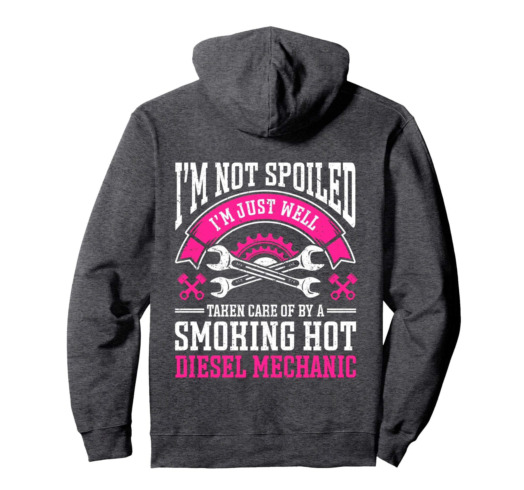 Vintage Mechanic Girlfriend Diesel Mechanic Wife Pullover Hoodie