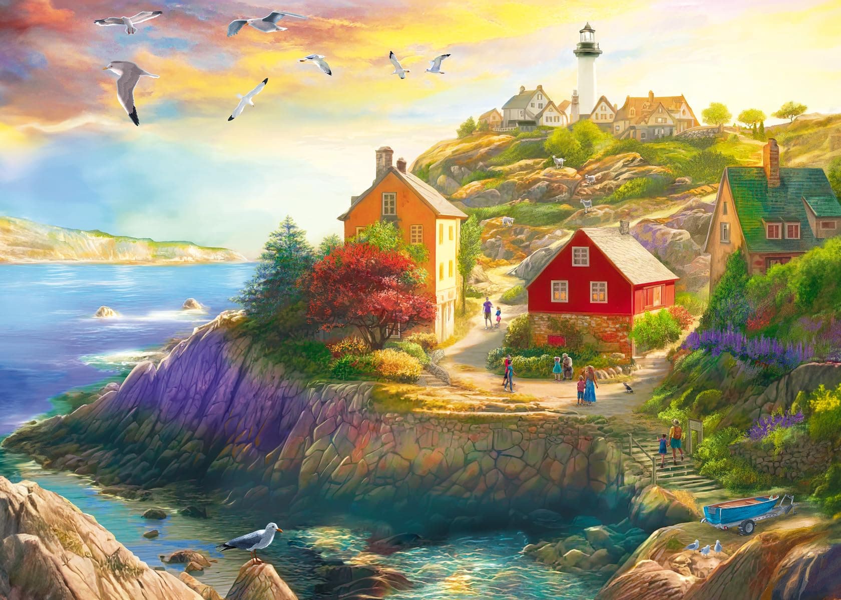 Goat Hill Lighthouse 1000 Piece Jigsaw Puzzle for Adults