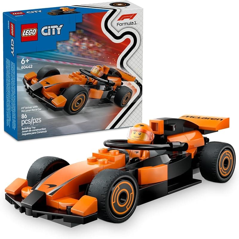 City F1 Driver with McLaren Race Car Toy - Model Car Building Toy Kit for Kids, Boys and…