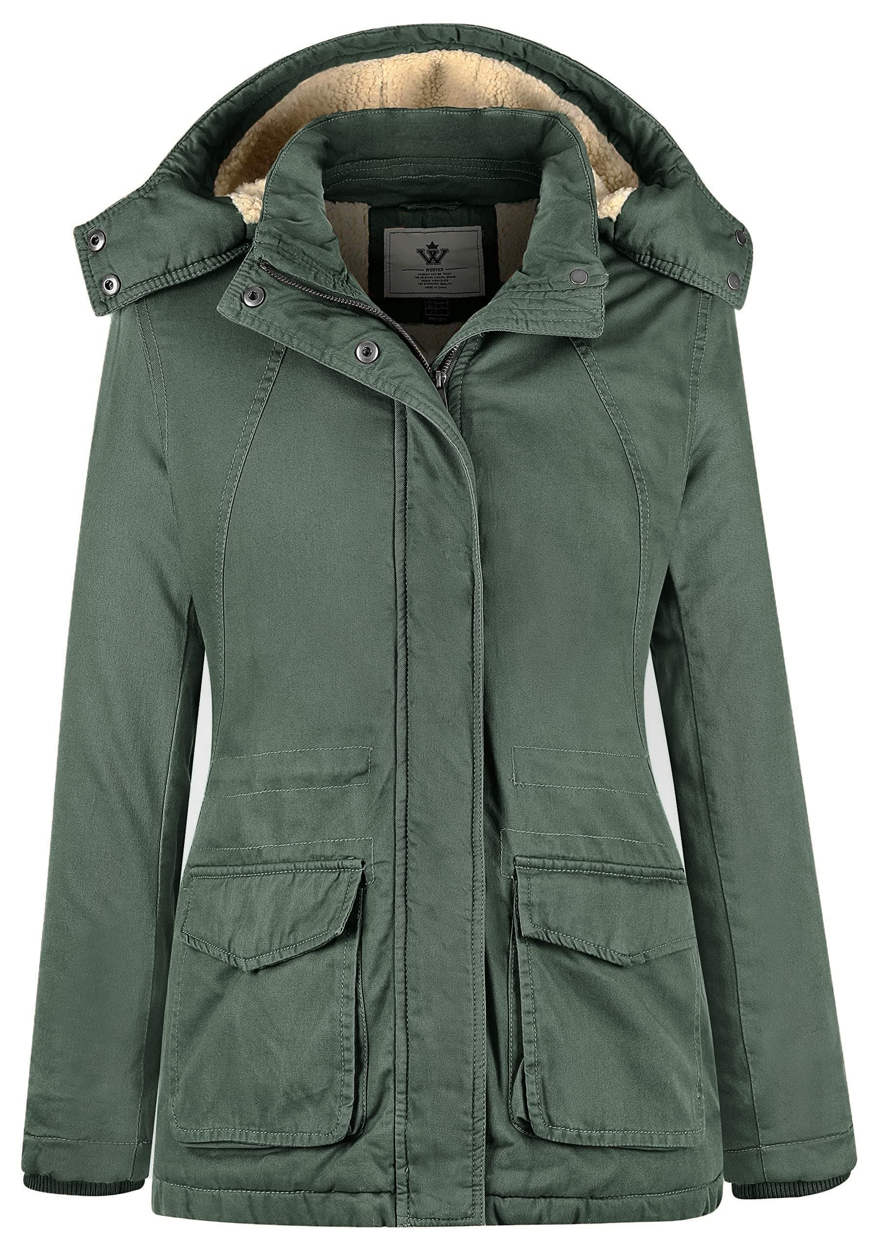 WenVen Women's Winter Warm Sherpa Lined Jacket Heavy Parka Coat with Hood | Wind Protecti…