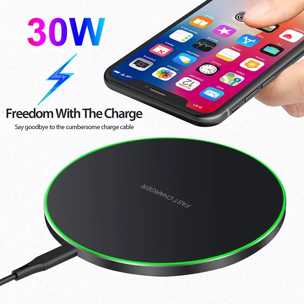 Cargador inalámbrico de 30W carga Rapida para iPhone 15 Pro 14 Samsung S24 ZFold