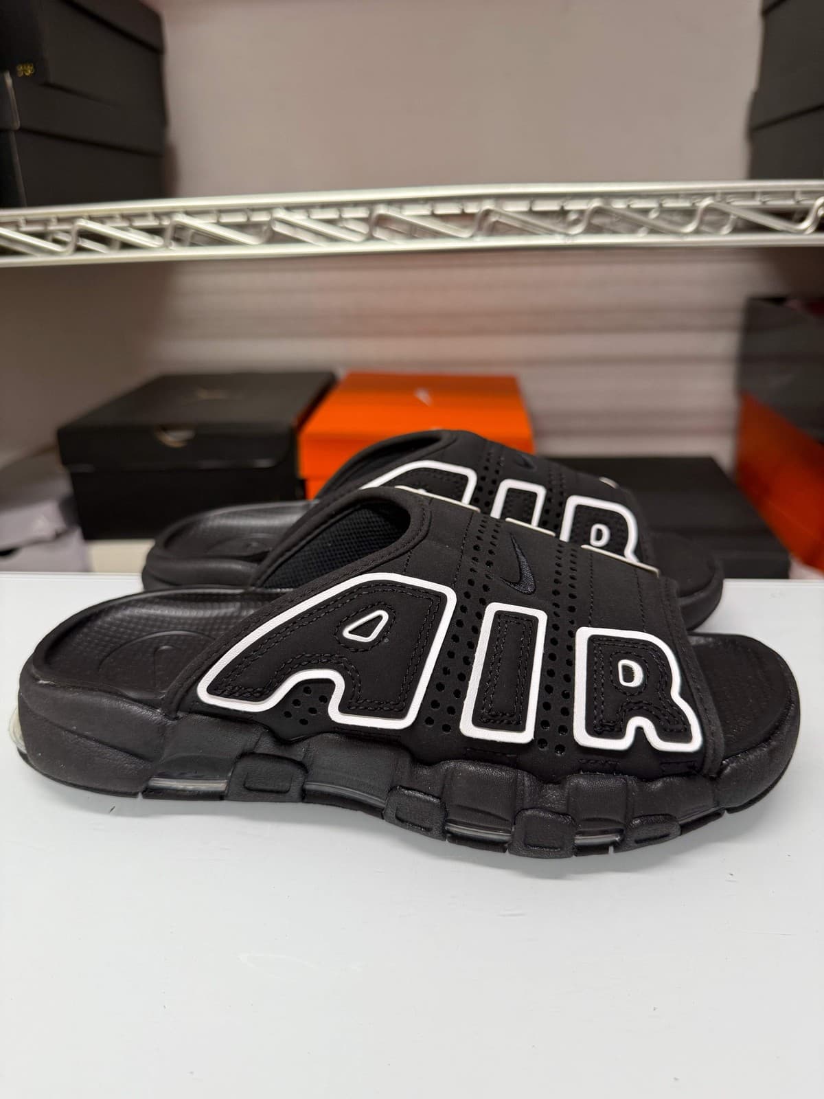 Men's Air More Uptempo Slide OG Black White DV2137-001