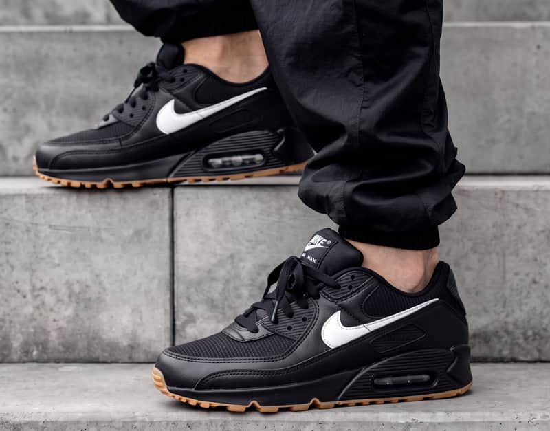 New NIKE Air Max 90 Classic Retro Men's Athletic Sneakers black gum all sizes
