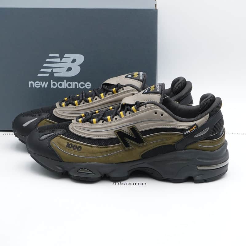 1000 Cordura Leather Sneakers Men's M1000L Woodland/Baroque Gold