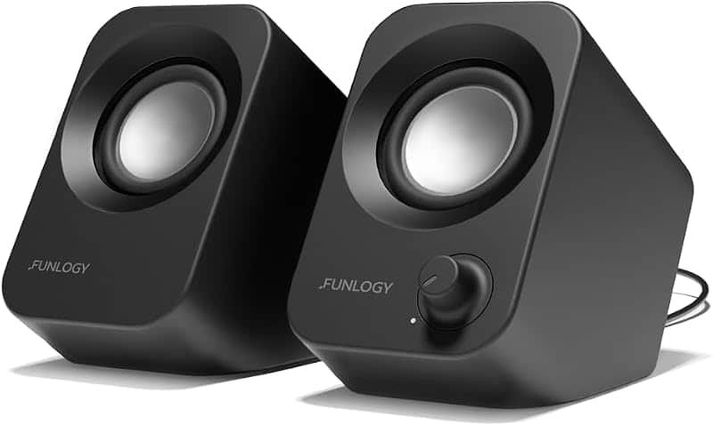 Speaker - 14W Stereo PC Speakers, USB Powered, Compact Size with 30° Tilt Design, Volume…