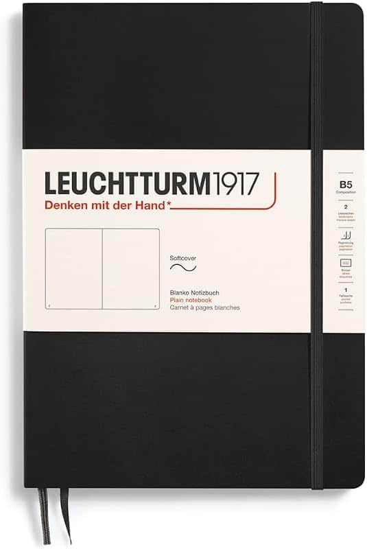 Notebook Softcover Composition B5-123 Numbered Pages for Writing and Journaling (Plain, B…