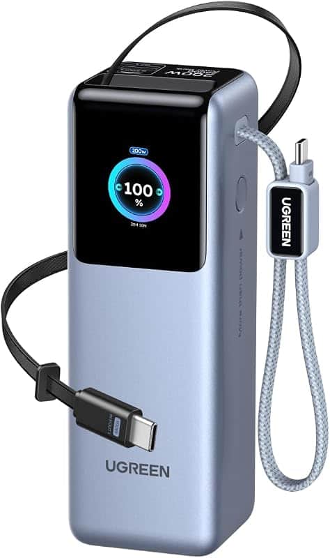 UGREEN Nexode Pro 25000mAh 200W Laptop Power Bank with Retractable Cables | Built-in retr…