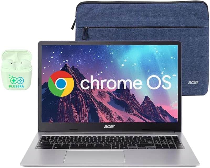 15.6” FHD Chromebook Laptop, 4GB RAM 576GB Storage (64GB eMMC+512GB SD Card), Dual-Core I…