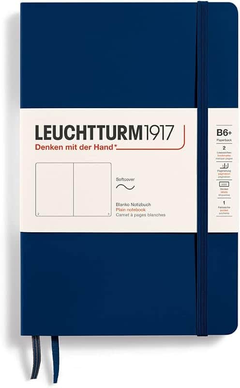 Notebook Softcover Paperback B6+ - 123 Numbered Pages for Writing and Journaling (Plain,…