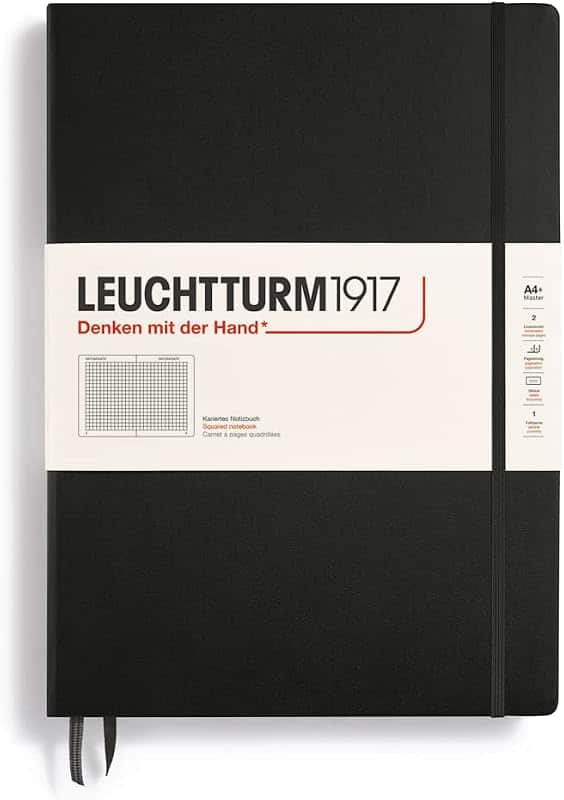 Notebook Hardcover Master Classic A4+ - 235 Numbered Pages for Writing and Journaling (Bl…