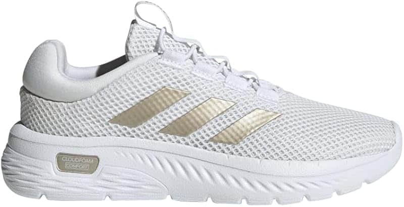 Womens Cloudfoam Comfy Sneakers Shoes Casual - Beige, White