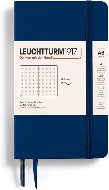 LEUCHTTURM1917 - Notebook Softcover Pocket A6-123 Numbered Pages for Writing and Journali…