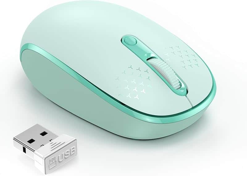 TECKNET Compact Ambidextrous Wireless Mouse for Laptop Mint Green