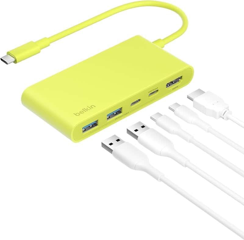100W USB C Hub, 5-Port Hub w/ 4K@60Hz HDMI Display for MacBook