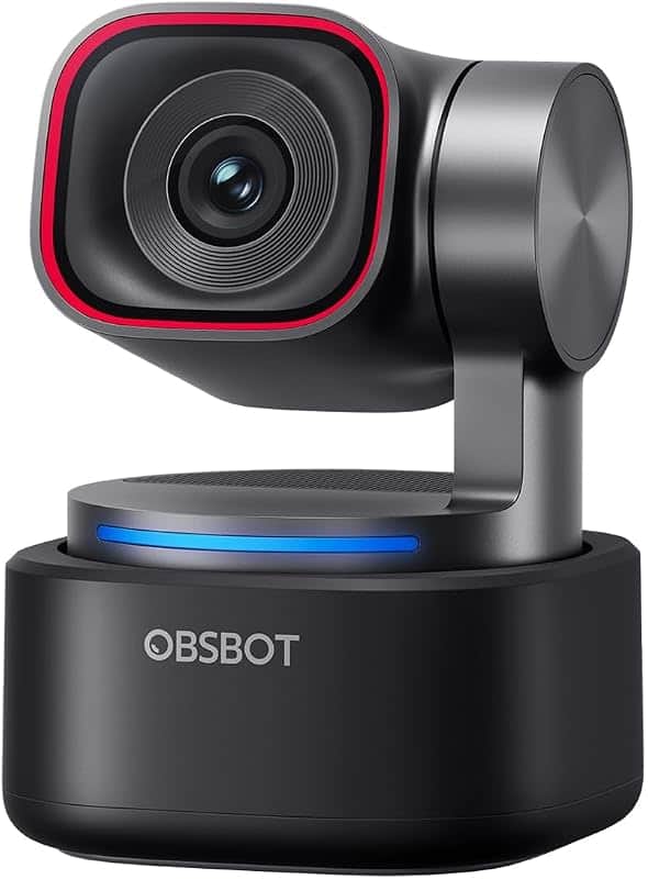 OBSBOT Tiny 3 AI-Powered Spatial Audio 4K Webcam, AI Tracking PTZ Camera | 1/1.28" Sensor…