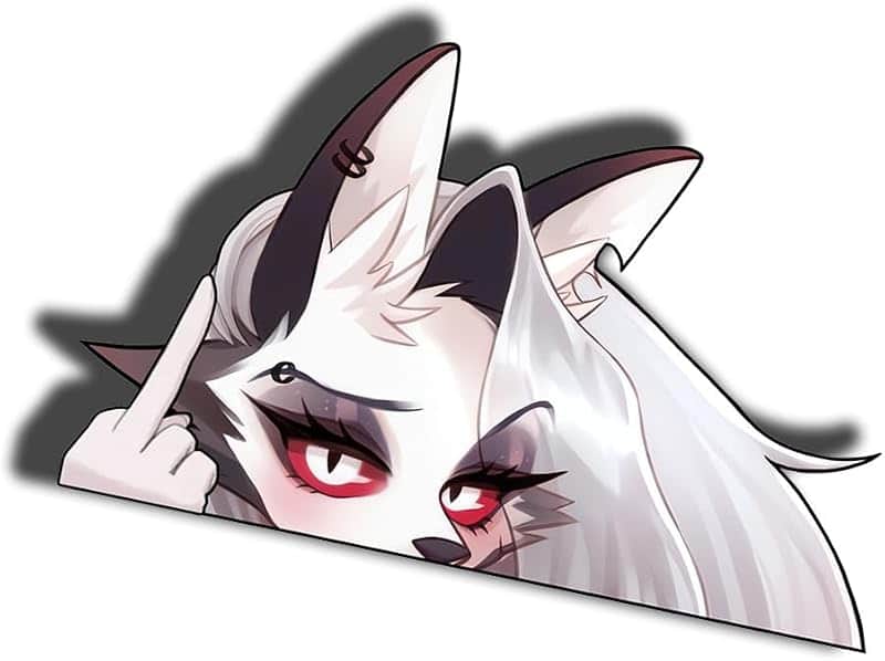 5.1 Inch Furry Anime Loona Car Stickers Cartoon Peeker DIY Decoration Laptop Bumper Windo…