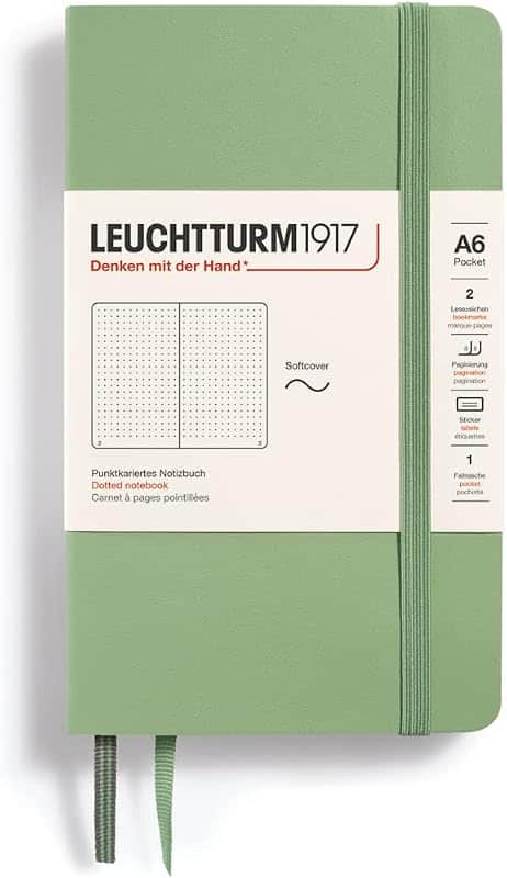LEUCHTTURM1917 - Notebook Softcover Pocket A6-123 Numbered Pages for Writing and Journali…