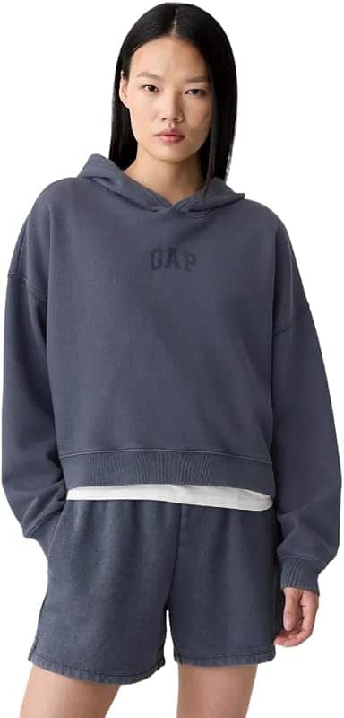 womens Logo Hoodie Hooded Pull-On Sweatshirt Deep Sailor Blue Spcdy M