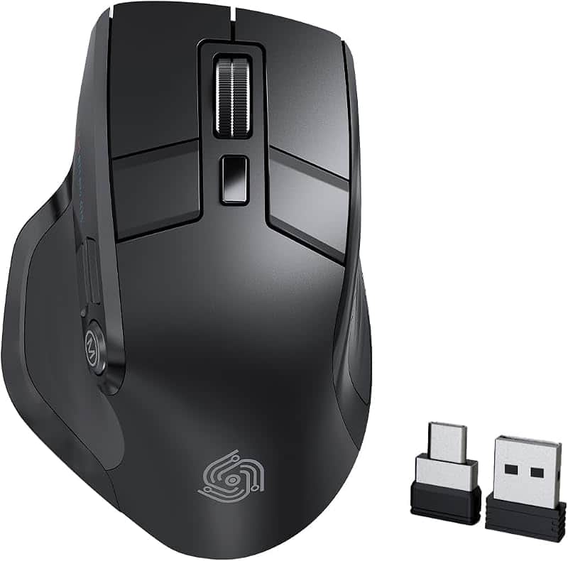 Wireless Mouse, Bluetooth & 2.4GHz Ergonomic Silent Mouse | Dual USB-A & USB-C Receiver,…