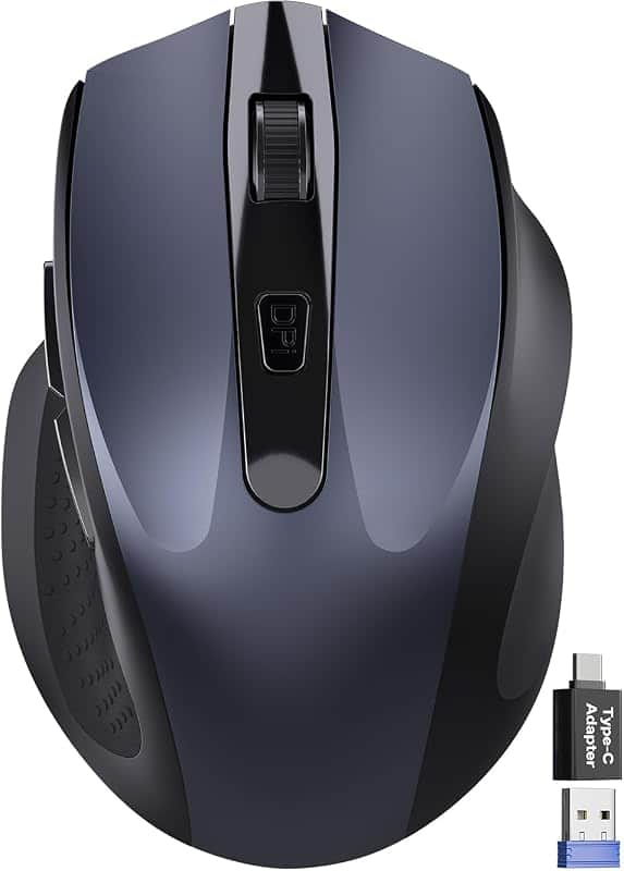 Wireless Mouse for Laptop, Quiet Cordless Computer Mice for Office & Travel