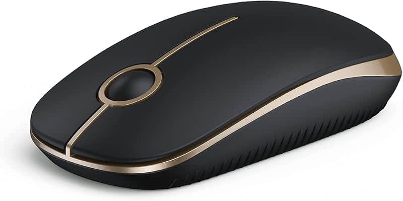 VssoPlor Wireless Mouse, 2.4G Slim Computer Laptop Mouse, Black and Gold