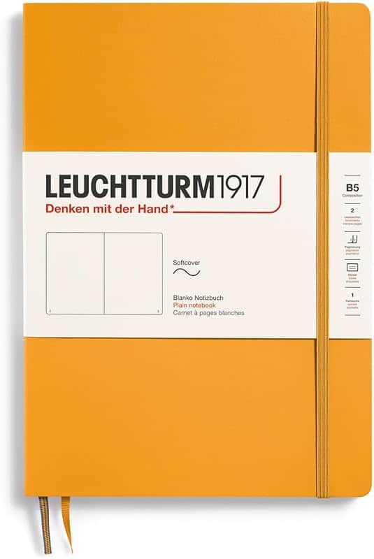 Notebook Softcover Composition B5-123 Numbered Pages for Writing and Journaling (Plain, R…