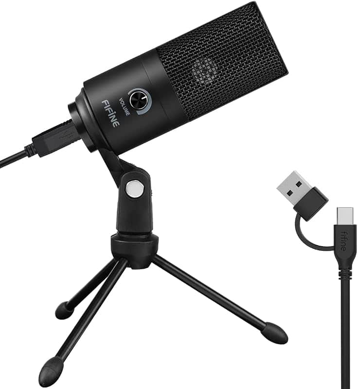 K669B USB Microphone, Condenser Recording Mic for Vocals, Meeting | Metal Cardioid Laptop…