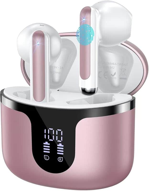 Wireless Earbuds, Bluetooth 5.4 Headphones Bass Stereo Ear Buds with Noise Cancelling Mic…