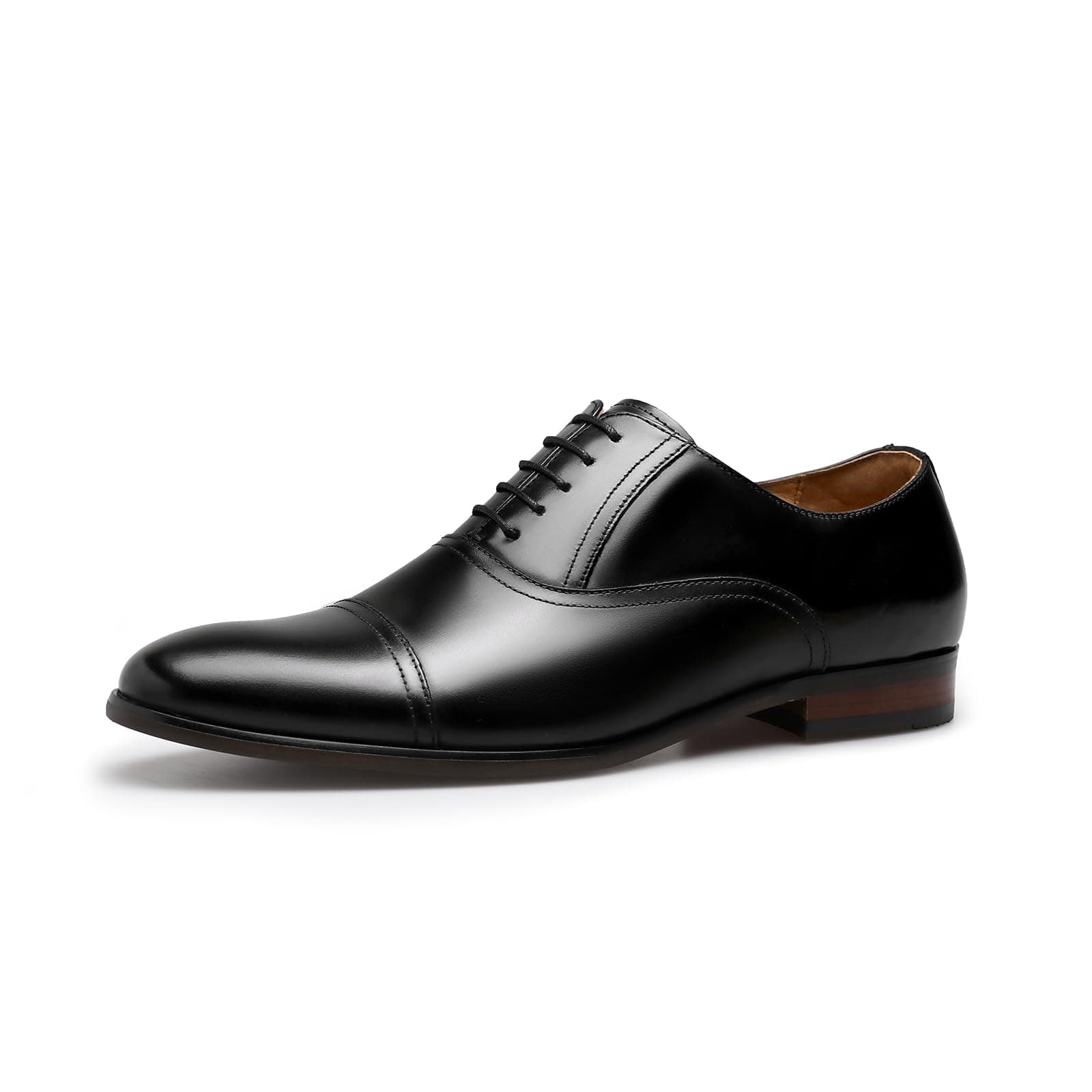Men's Dress Shoes Leather Cap Toe Lace-up Oxfords