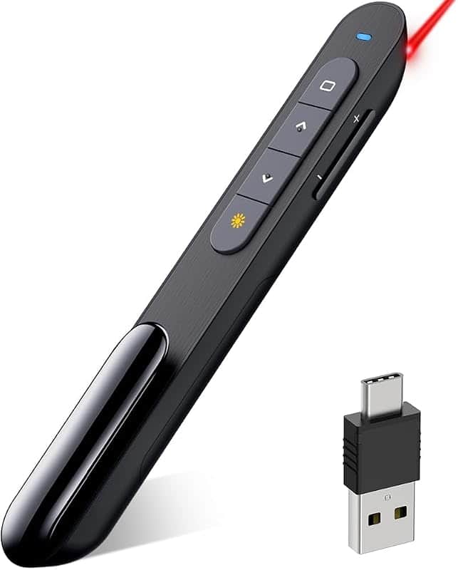 USB Type C Wireless Presenter Remote Presentation Clicker,Volume Control PowerPoint Click…