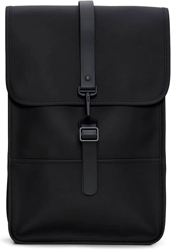 RAINS Backpack Mini, Black Waterproof Laptop Bag for Women and Men, Small | Small waterpr…