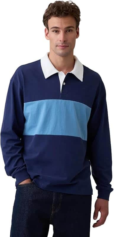 Men's Long Sleeve Rugby Knit Shirt