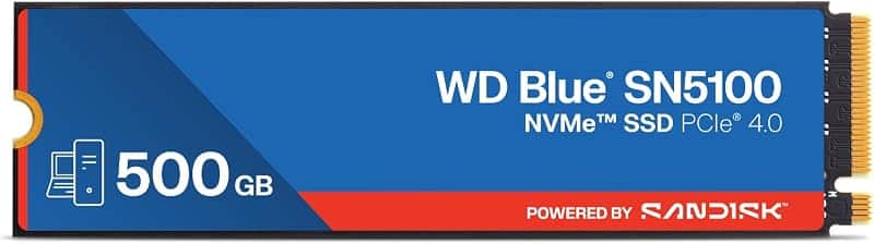 WD Blue SN5100 500GB NVMe SSD - M.2 2280, PCIe Gen 4.0, Internal Solid State Drive - Read…