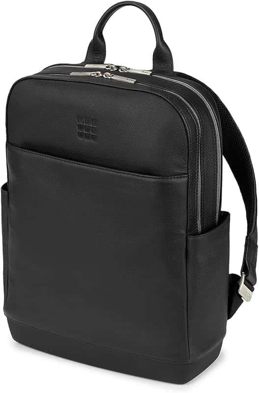Leather Professional Backpack, Classic, Black | 13L leather backpack with padded 15" lapt…