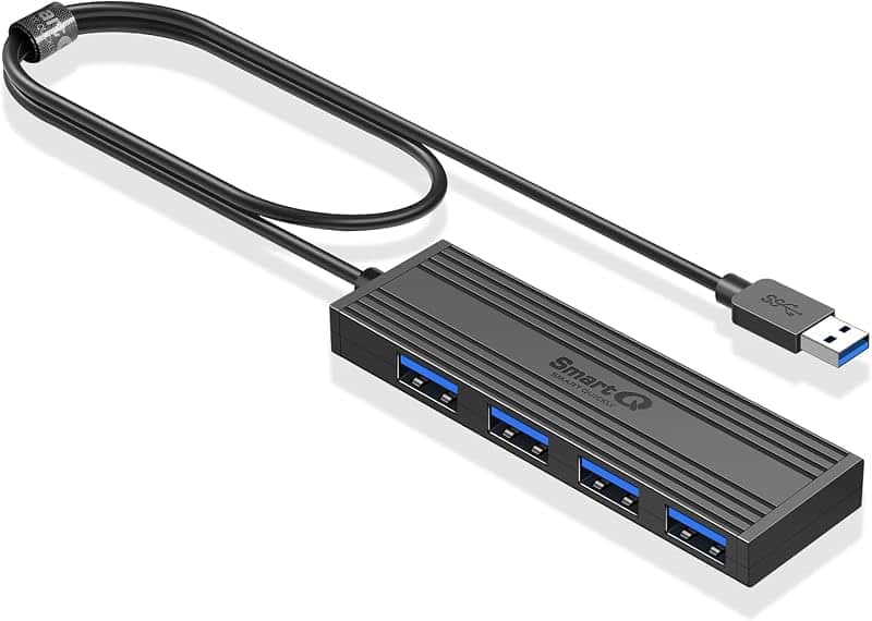 4-Port USB 3.0 Ultra-Thin Data Hub, High-Speed USB Port Expander for Laptop, MacBook, iMa…