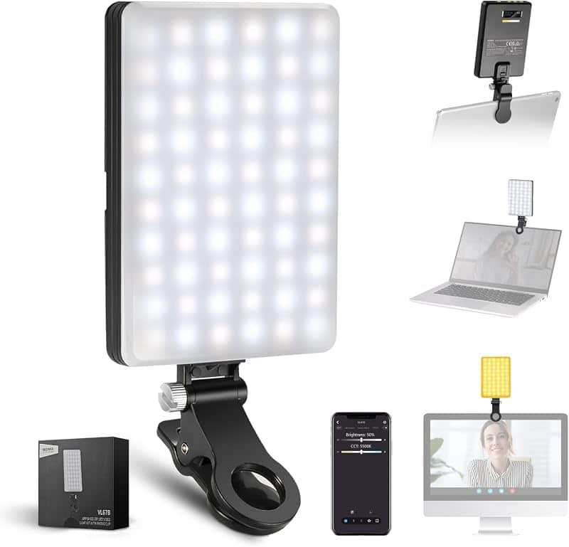 Basics VL67B Phone Selfie Light for iPhone with App Control Bi Color | 2000mAh, Clip on F…