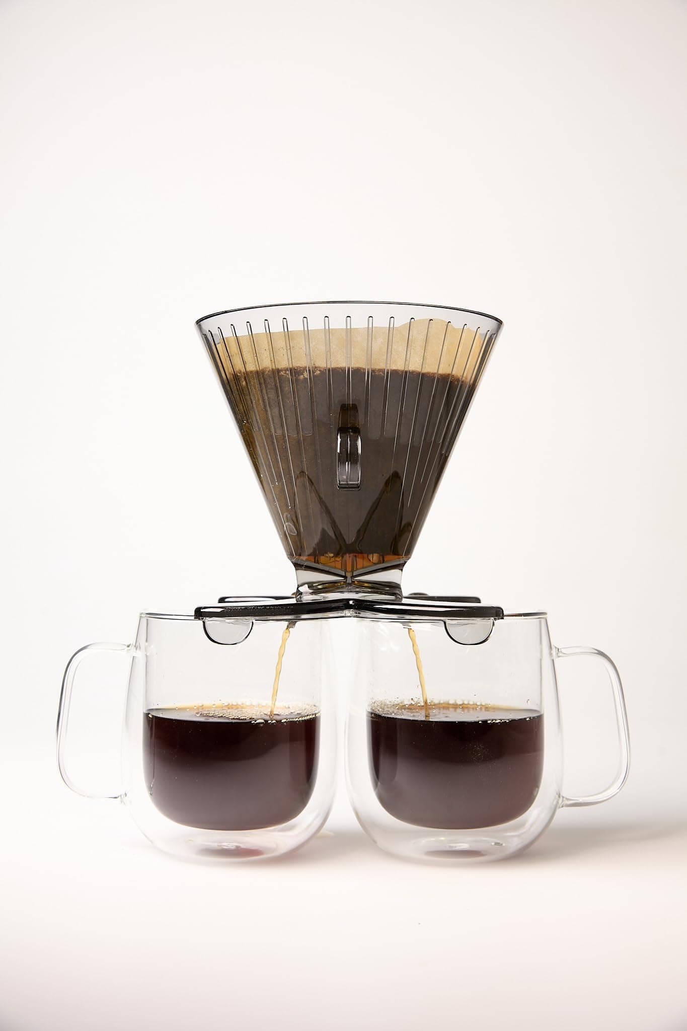 Dual Cup Pour Over Coffee Dripper – Brew One or Two Cups at Once, No Carafe Needed, 25 Pa…